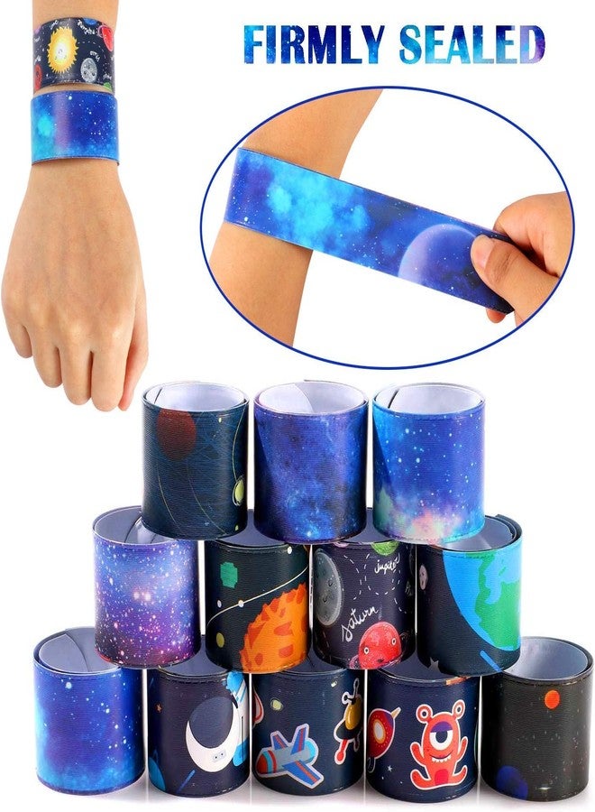 STORE 2508 Pack of 36 Planet Starry Night Astronaut Theme Slap Bracelets Bands for Kids Birthday Party Return Gifts for Boys Girls - Image 4